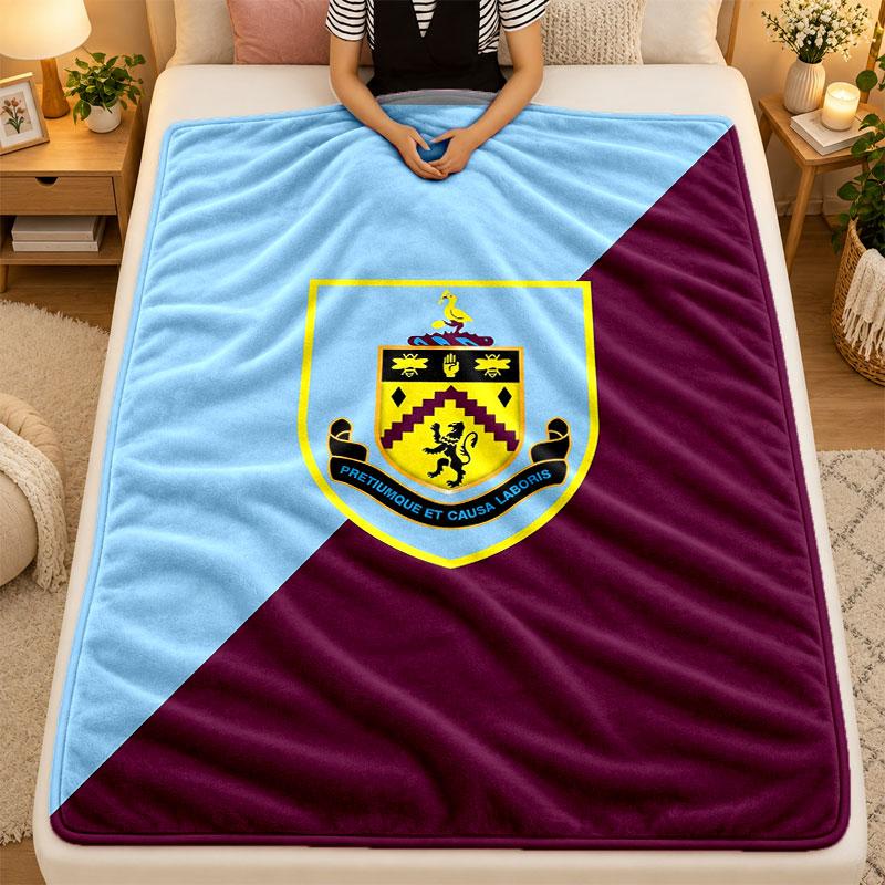 Flannel BlanketBurnley Football Warm Soft Throw Blanket for Indoor Sofa Bed Living Room Use