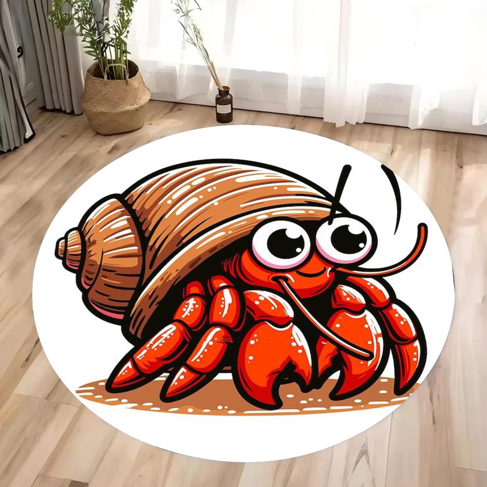 

1pc Cartoon Cute Hermit Crab Mascot Printed Carpet Children s Play Area Crawling Mat Bedroom Living Room Carpet 40X40CM