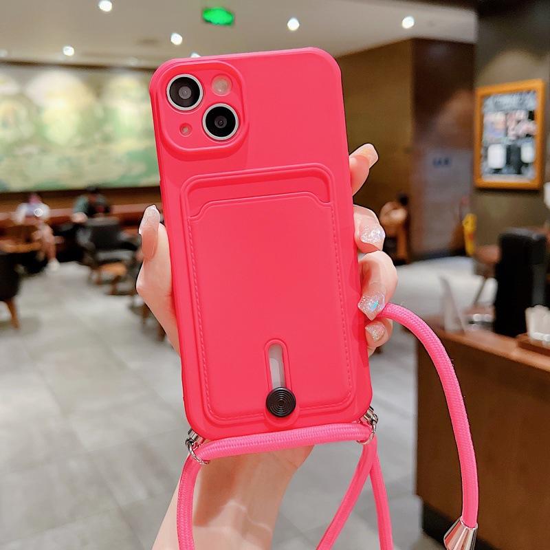 Card Bag Diagonal Span Lanyard Iphone11promax Apple 11Pro Samsung/Xiaomi Card Mobile Phone Case