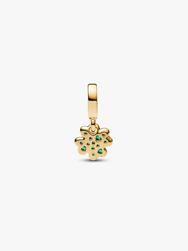 Pandora Four‑Leaf Clover Pendant Charm – Sterling Silver with 14k Gold Plating & Green Crystal – 762751C01