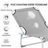 Reclining Sun Lounger Chair Folding Camping Bed with 4-Position Adjustable Backrest, Grey