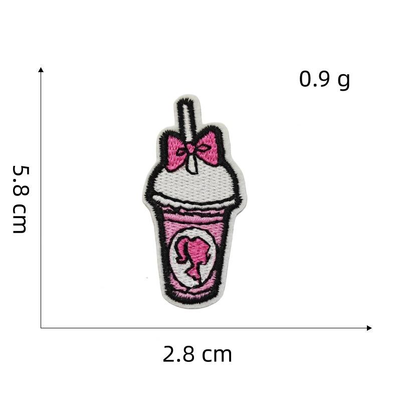 Pink Cartoon Girl Cloth Sticker Doll Computer Embroidery Label Clothing Accessories Cloth Embroidery Hole Patch