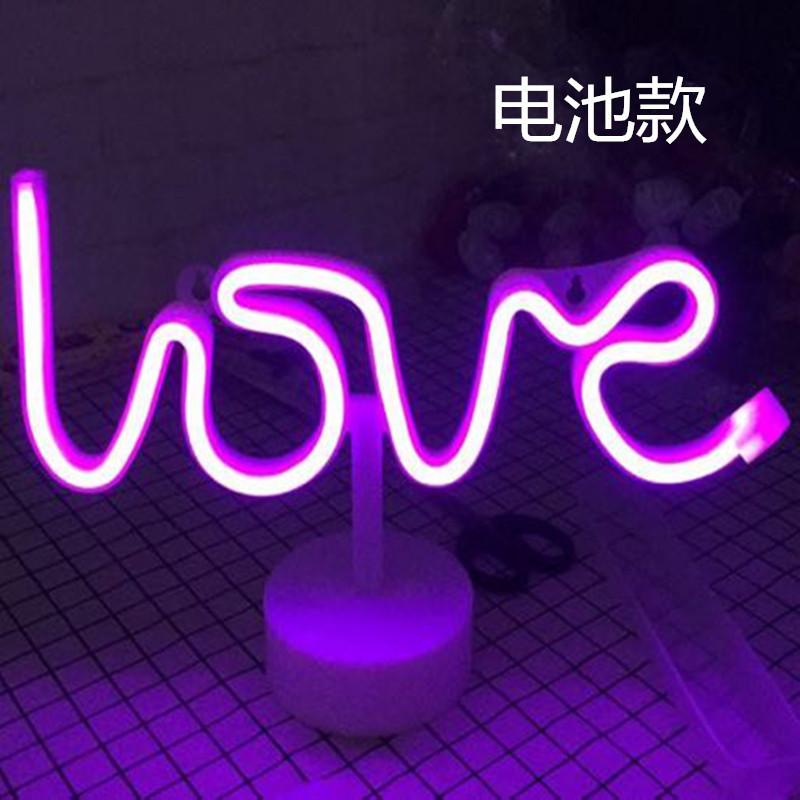 Shaped Led Cactus Neon Signs Light Holder Base Table Decoration Night Lamps