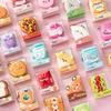 4PCS Cartoon Sticky Notes Features Soft Touches Portable Chain Attaches Note Pad for Convenient School Office Use