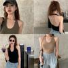 Hanging Neck Strap Small Tank Top for Women's Inner Wear Wearing Sexy and Beautiful Black and White Strapless Short Summer Style with A Chest Pad