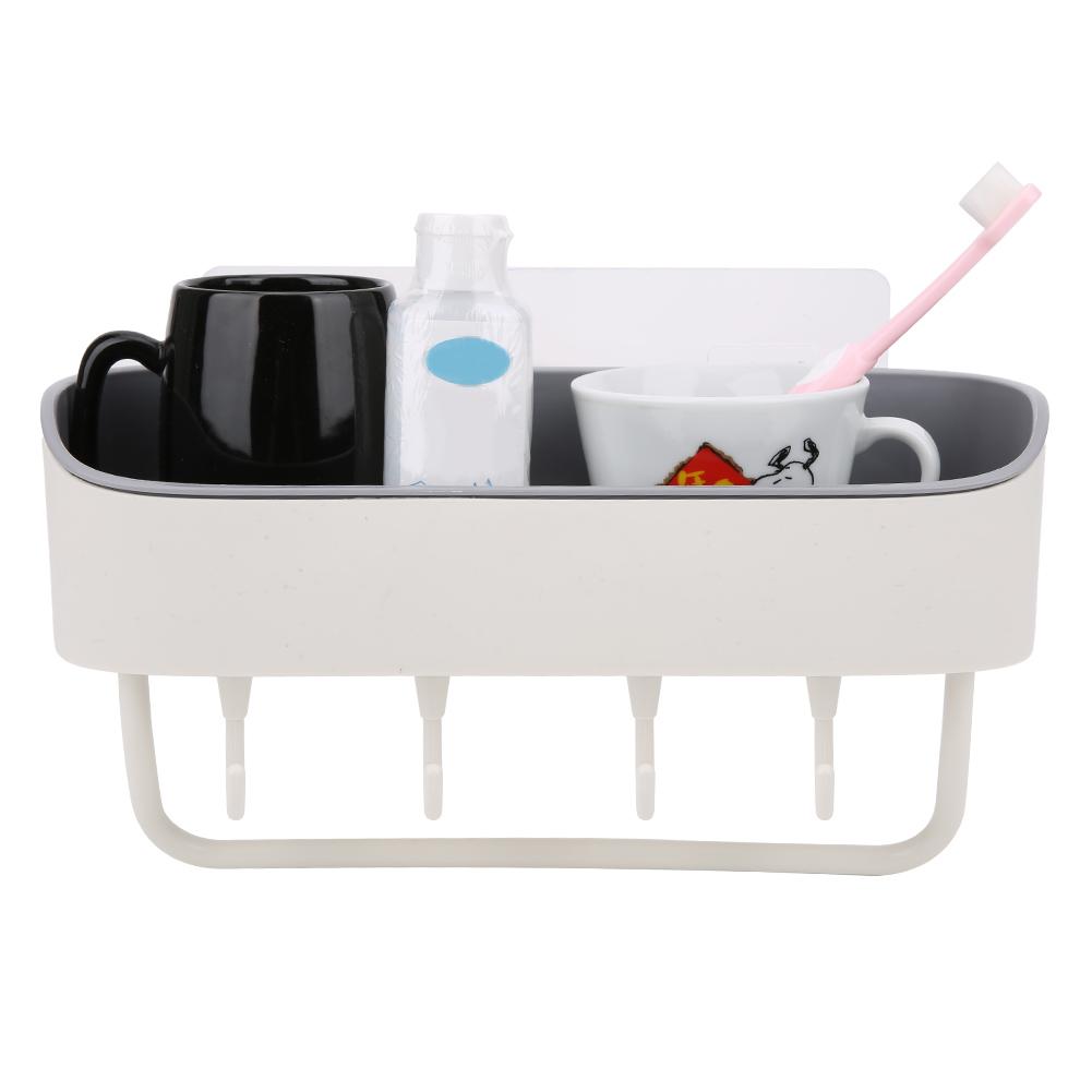 Bez wiercenia, montowany na ścianie półka łazienkowa, organizer na szampon i żel pod prysznic, akcesoria(Beżowy )