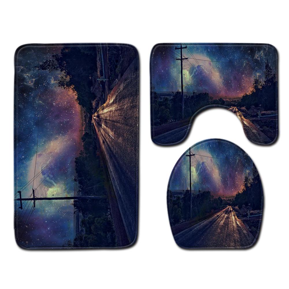 Star Bathroom Floor Mat Toilet Three-Piece Set