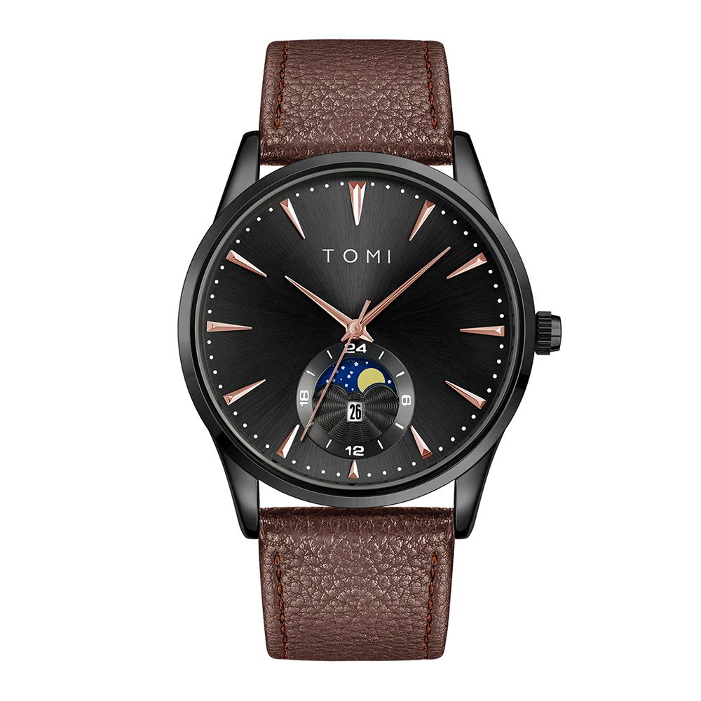 Men Luxury Leather Strap Watch Business and Leisure Large Dial Calendar Men Quartz Watch Relogio Masculino