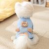 Cartoon Bear Dog Cardigan Warm Pets Autumn Winter Coat Puppy Vest Cute Poodle Outfit with D-ring for Small Medium Dogs Cat Girl Boy