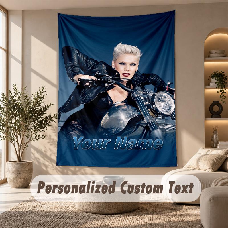 Tapestry Custom Name Text, Wall Hanging Tapestry Home Room DecorP!nk Singer