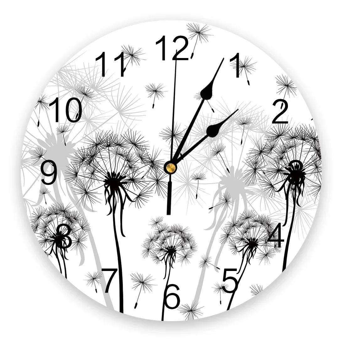 

Gray Dandelion Clock Living Room Home Decor Large Round Wall Clock Mute Quartz Table Clock Bedroom Decoration Wall Watch C3Q4E6 25cmx25cm