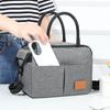 Insulated Solid Color Oxford Cloth Lunch Bag - Portable Bento Bag with Thickened Design and Crossbody Strap for Office Workers