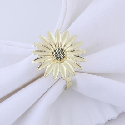 Flower Shape Napkin Ring Sunflower Clover Solid Elegant Table Decoration Dinner Napkin Holder Buckle Party Supplies