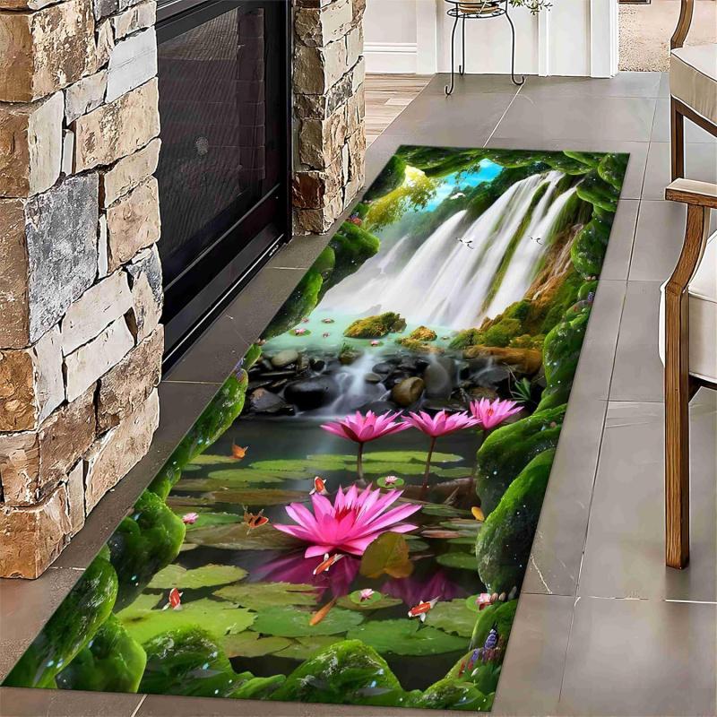 VIKAMA Non-Slip Soft 3D Canyon Rug, Durable Stain Resistant Long Mat, Funny Visual Trap Rug for Indoor & Outdoor Use