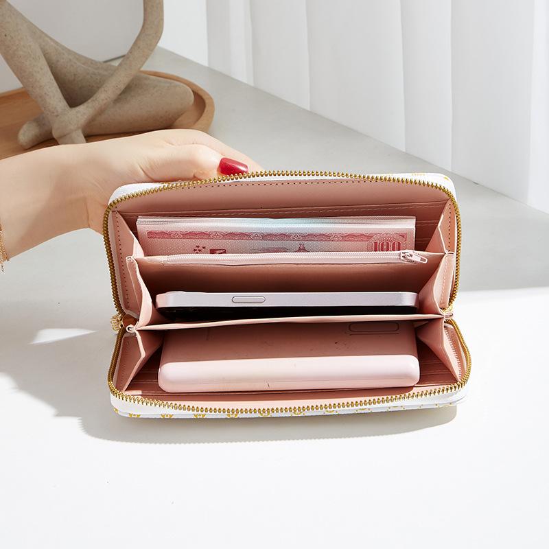 Women Wallets Printed Zipper Long Wallet Clutch Purse Coin Card Holder