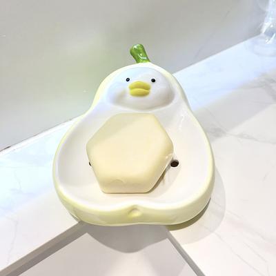 Nová 1 ks Krabička na mýdlo do sprchy Kreslená miska na mýdlo Odkapávací Keramický držák na mýdlo Nádoba Úložná deska Podnos Stojan Koupelnové doplňky