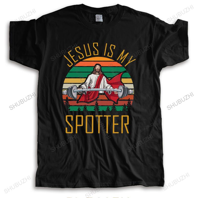 Retro Vintage Jesus Christ Gym T Shirts Unisex Pure Cotton Christian Faith Tee Top Short Sleeved Funny Printed Graphic Tshirt Gift