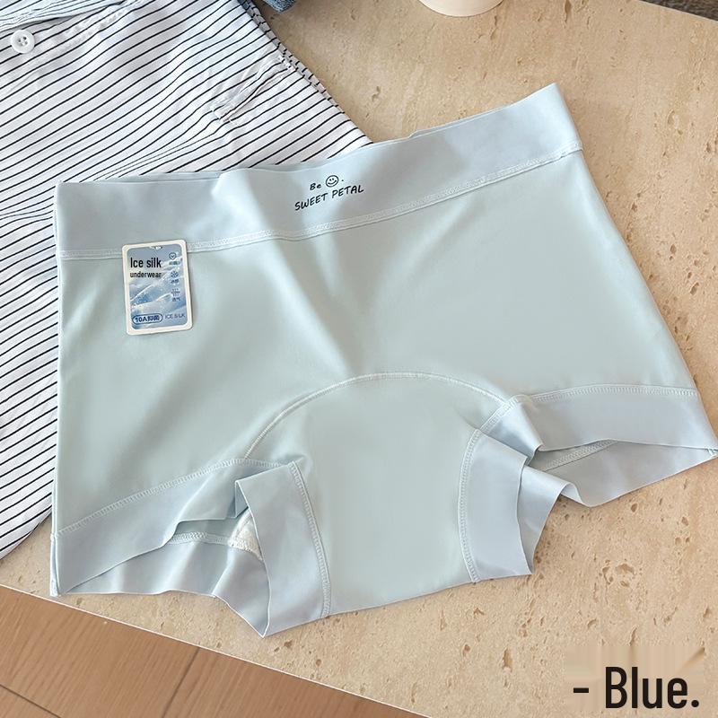 10A Antibacterial Ultra-thin Macaron Color Ice Silk Women's Boxer Briefs - Breathable & Skin-friendly.