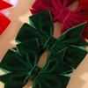 For Baby Girls Vintage Christmas Red Green Bowknot Barrette Hair AccessoriesHandmade Velvet Bow Hair Clips