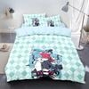 Miku Duvet Cover Set with Pillowcases 50x75cm Multiple Sizes Japanese Manga Hatsune Miku Bedding Set for Adult Kids Adult