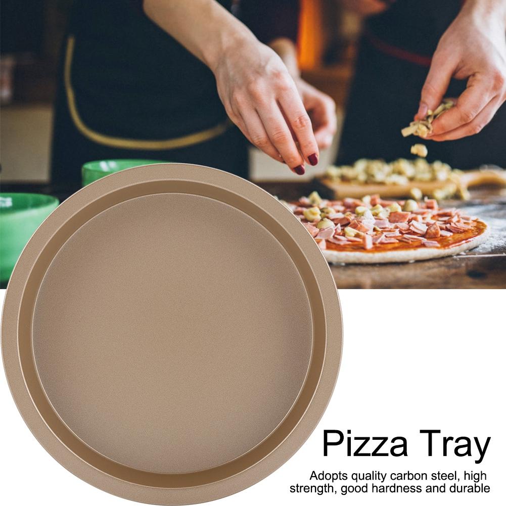 Carbon Steel NOn Stick Round Pizza Plate Pan Cakes Pie Baking Tray Kitchen Tool(6inch)