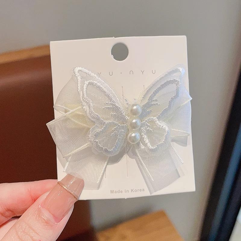 

1PC New Princess White Mesh Butterfly Girls Hairpins Cute Children Headwear Hairgrip Hair Clips Barrettes Hair Accessories