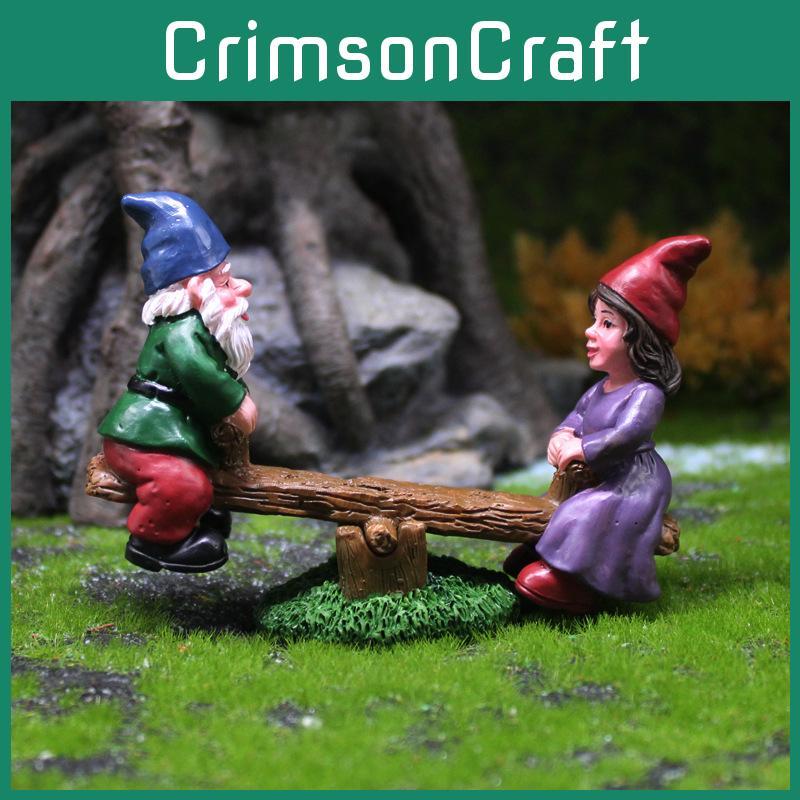Dwarf Resin Seesaw Ornament Creative Garden And Party Micro Landscape Decoration