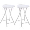 VECELO Folding Pipe Chairs of Fully 45cm 100kg Weight White Chairs, (Set 2), Foldable, Lightweight, Slim, Portable, Assembled, High, Capacity,