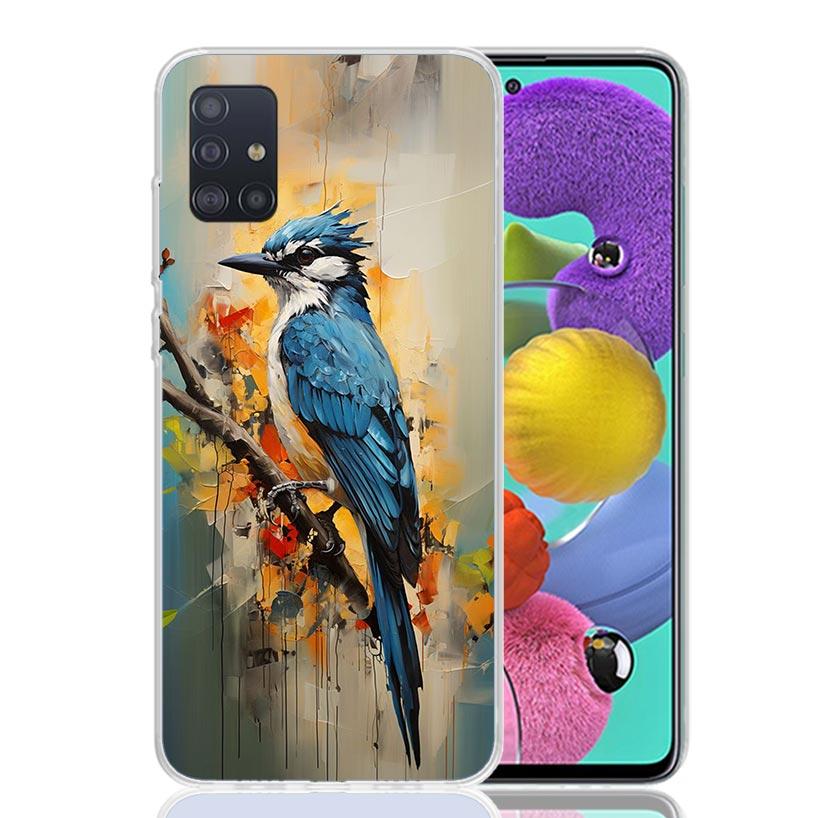 Animal Oil Painting Bird Phone Case For Samsung Galaxy A52 A32 A22 A12 A02S A50S A30S A51 A31 AA71 Note 20 Ultra 10 S10 Plus Gal