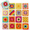 50Pcs/Box Mix Matchs Designs The Granny Square Card Decks Knitting Kit For Adults Diy Grandma Knitted Pattern Set