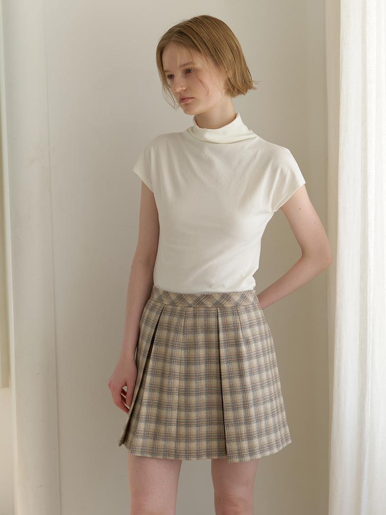 Ridge Haze Check Wrap Skirt