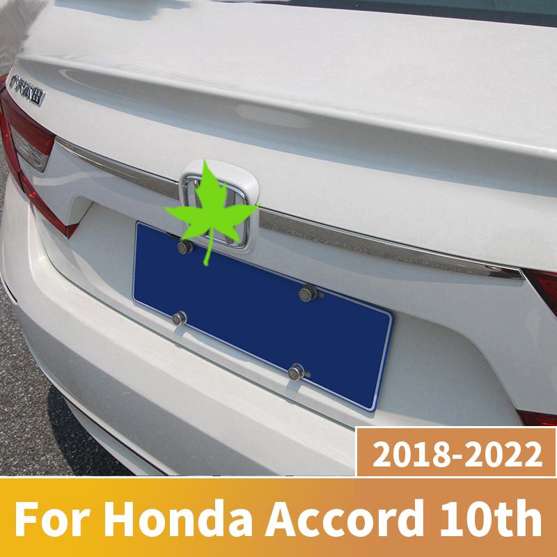 For Honda Accord 10th 2018   Stainless Steel Car Rear Trunk Protector Trim Cover Tail Box Door  Lid Sequin sticker