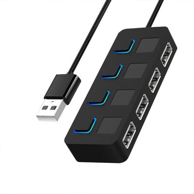 USB 2.0 Hub Multi USB Rozbočovač 4 Porty Rozširovač Viacero USB 2.0 Hub Použite Napájací Adaptér USB2.0 Hub