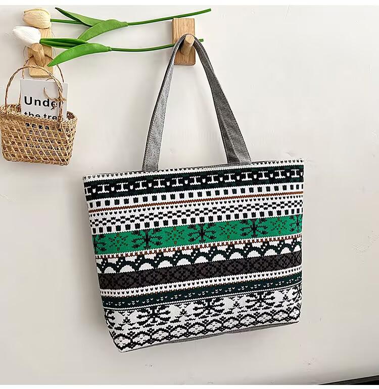 New version of cute cartoon canvas bag literary women's shoulder bag large capacity canvas tote women's bag