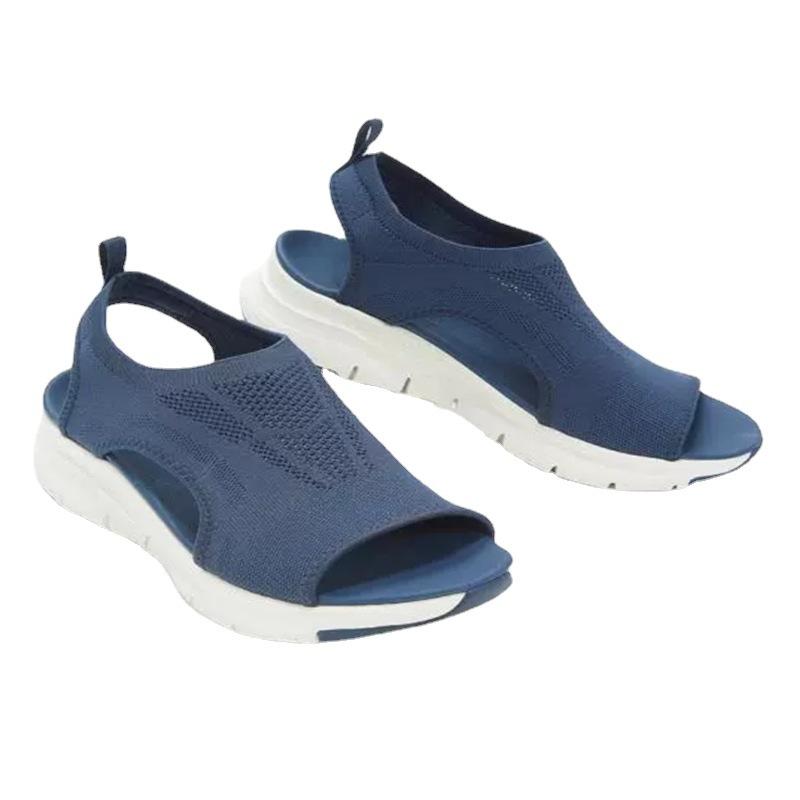 Summer new sandals women's mesh thick-soled flat-soled casual sports women's shoes flat-soled fly-woven fish mouth shoes women