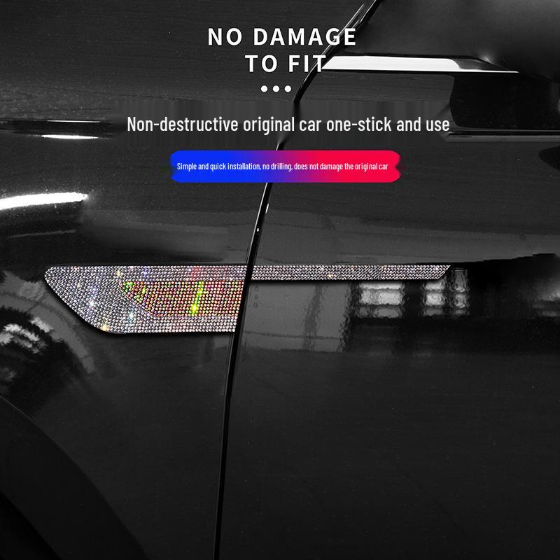 Carbon Fiber Fender Diamond Decal: Anti-Collision Body Decoration