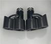 Universal H Style Pair 63mm Inlet 3D Glossy 100% Real Carbon Fiber Car SUV Conjoined Dual Exhaust Pipe Tail Muffler Tip