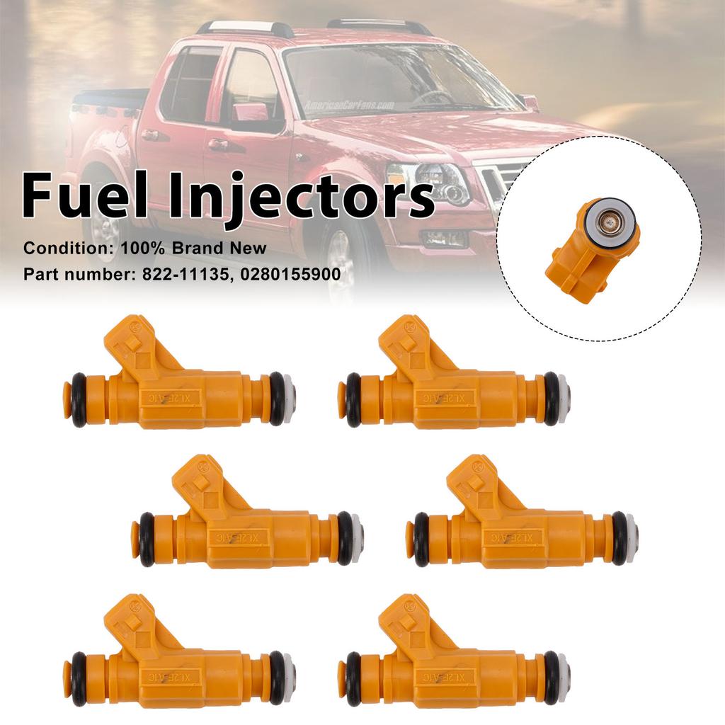 6PC Fuel Injectors 0280155900 for Mercury Mountaineer Ford Explorer