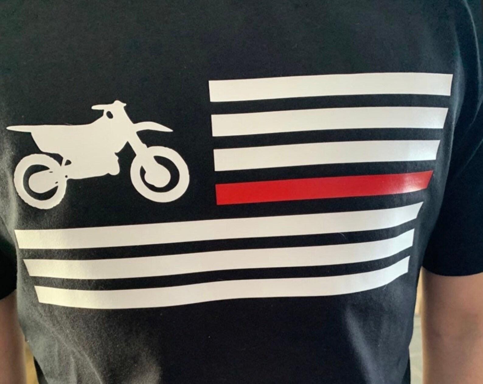 Dirt Bike Flag Unisex Short Sleeve Graphic Tee, Motocross, Racing, Supercross S