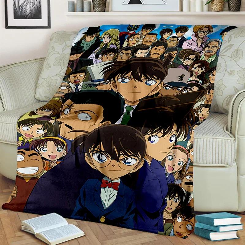 3D Dívčí Detektiv Conan Anime Kreslená HDdeka, Měkká přehozová deka pro Domácí Ložnici Postel Pohovku Piknik Cestování Kancelář Krycí deka Děti