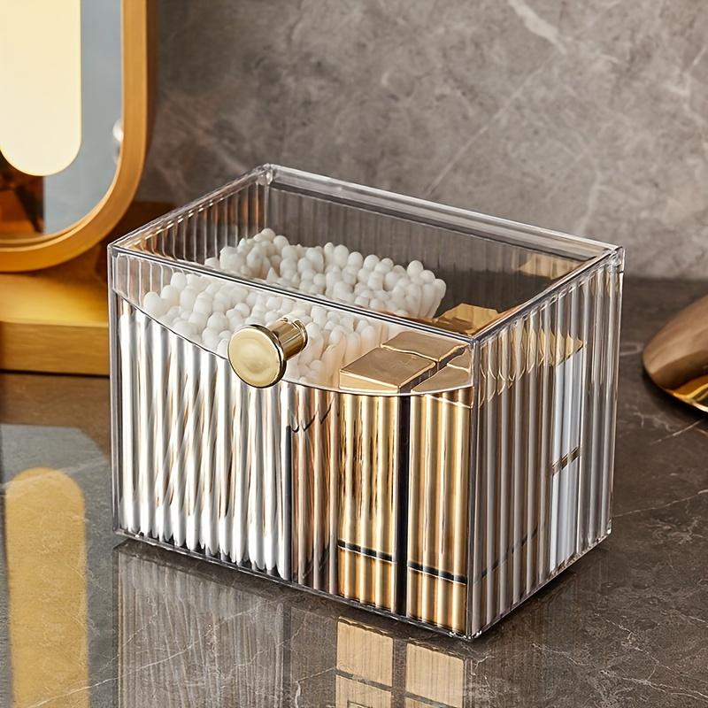 Klappbare Make-up-Aufbewahrungsbox mit Fächern für Desktop-Kosmetik und Schreibwaren-Aufbewahrungsboxen wie Wattestäbchen, Beauty-Eier, Make-up-Pinsel