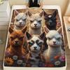 1PC Animals Print Flannel Blanket, High quality Comfortable for All Seasons, Home Decor, Warmth and Comfort