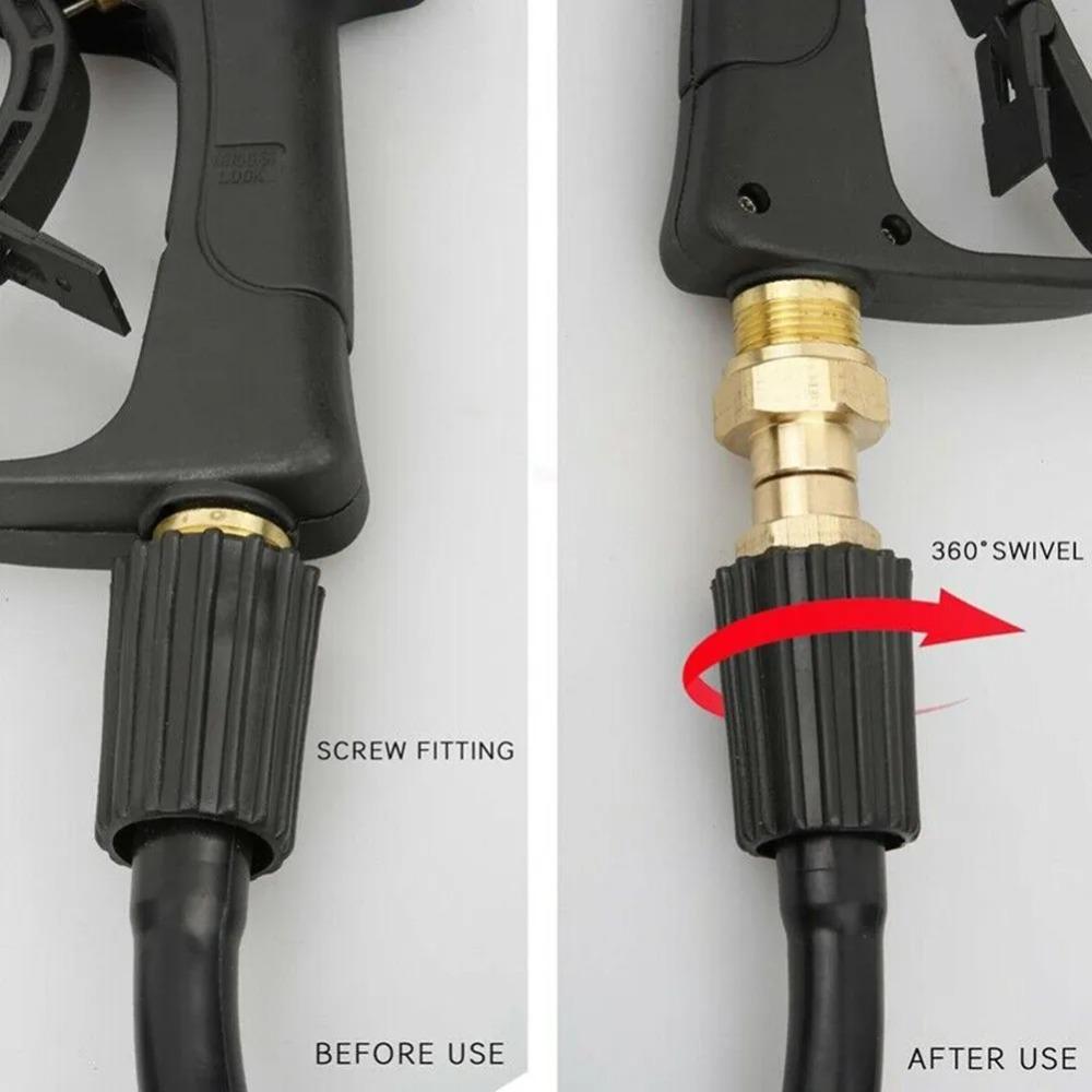 High Pressure Washer Swivel Joint Connector Hose Fitting M22 14MM  Anti-tTangle Thread 360 Degree Rotation Hose Connector