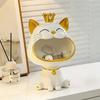 Resin Laughing Cat Entryway Decor Big Mouth Key Storage Resin Fortune Cat Statue Japanese Style Creative Desktop Ornament