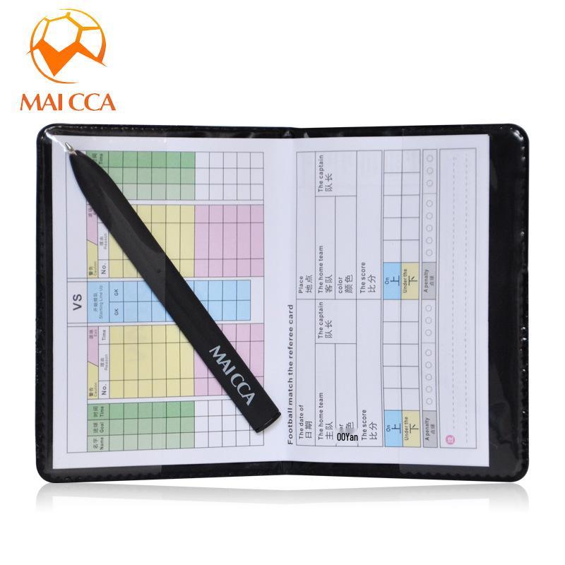 MAICCA Referee Record Book: Includes Red/Yellow Cards, Leather Case, and Ballpoint Pen