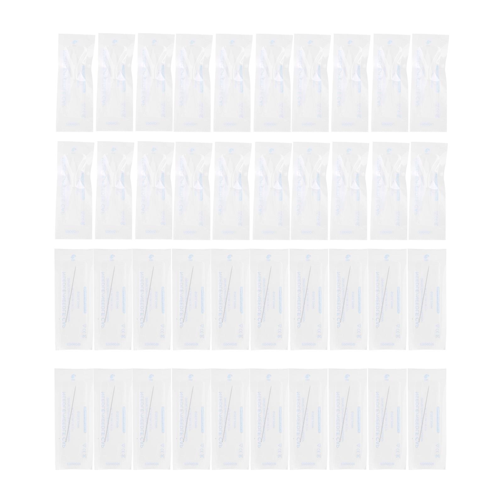

20pcs Microblading Needle Eyebrow Eyeliner Lip Tattoo Needle Cap Tip Set Accessory Single stitch + cap