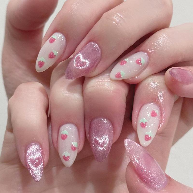 High-End Cat Eye Wearable Nail Stickers & Removable Fake Nail Patches - Ins Style