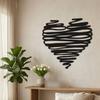 Metal Heart Wall Decoration Black Scribble Art Simple