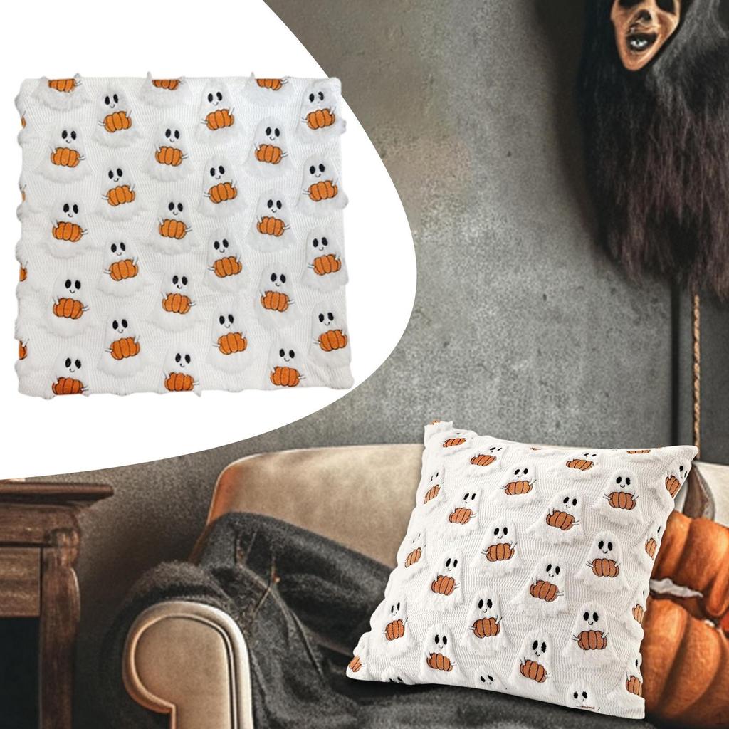 Halloween Throw Pillow Cover, Decorative Pillowcase, 45cm Modern Soft Embroidered Cushion