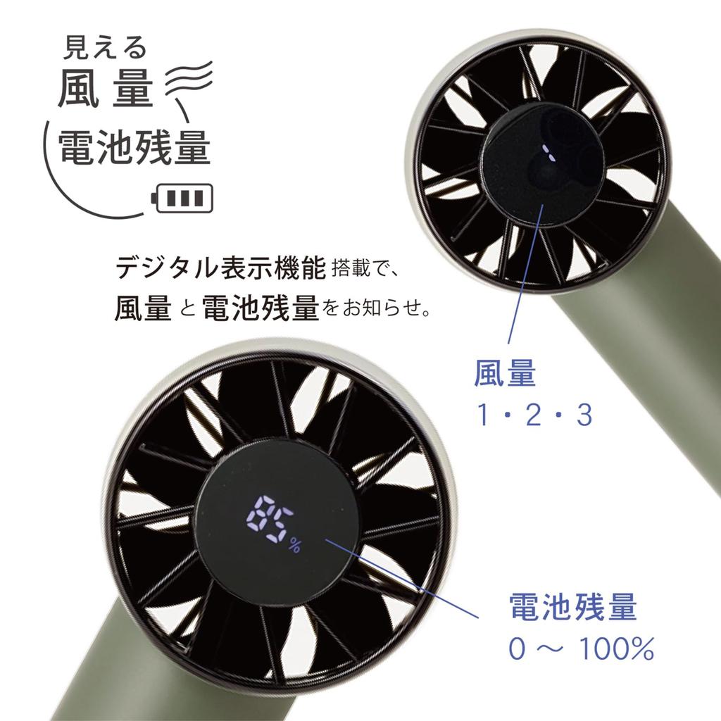 [Newest Model in 2025] Topland HANDY FAN Portable Fan, Compact, Powerful, with Display, Carabiner, USB Charging, Type-C, Car Key, SF-HF25KK